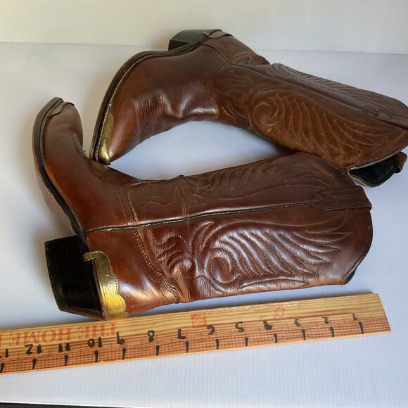 Mexican Western Cowboy Boots • Brown Leather • Metal Toe/Heel • Women’s 5.5 - Picture 10 of 10